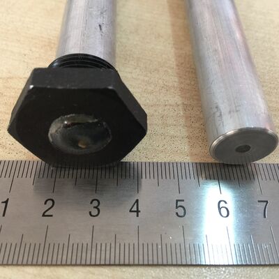 35mm マグネシウム合金 ヘビーデューティー 六角アノードロッド M27ねじ 1200mm マリングレード マリンコンデンサー用