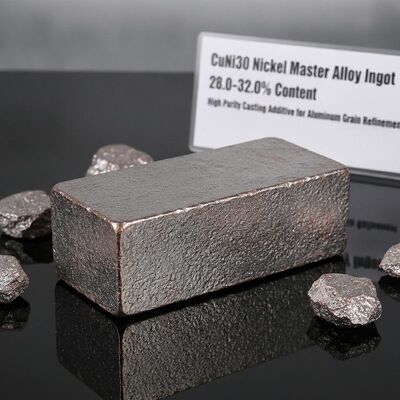 高純度アルミニウムの結晶粒微細化用、ニッケル含有量28.0-32.0%のCuNi30銅ニッケルマスター合金